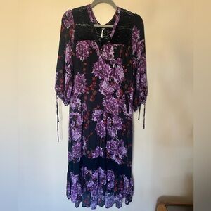 Free People Breathing Jasmine Midi Dress – Boho Floral | Size S